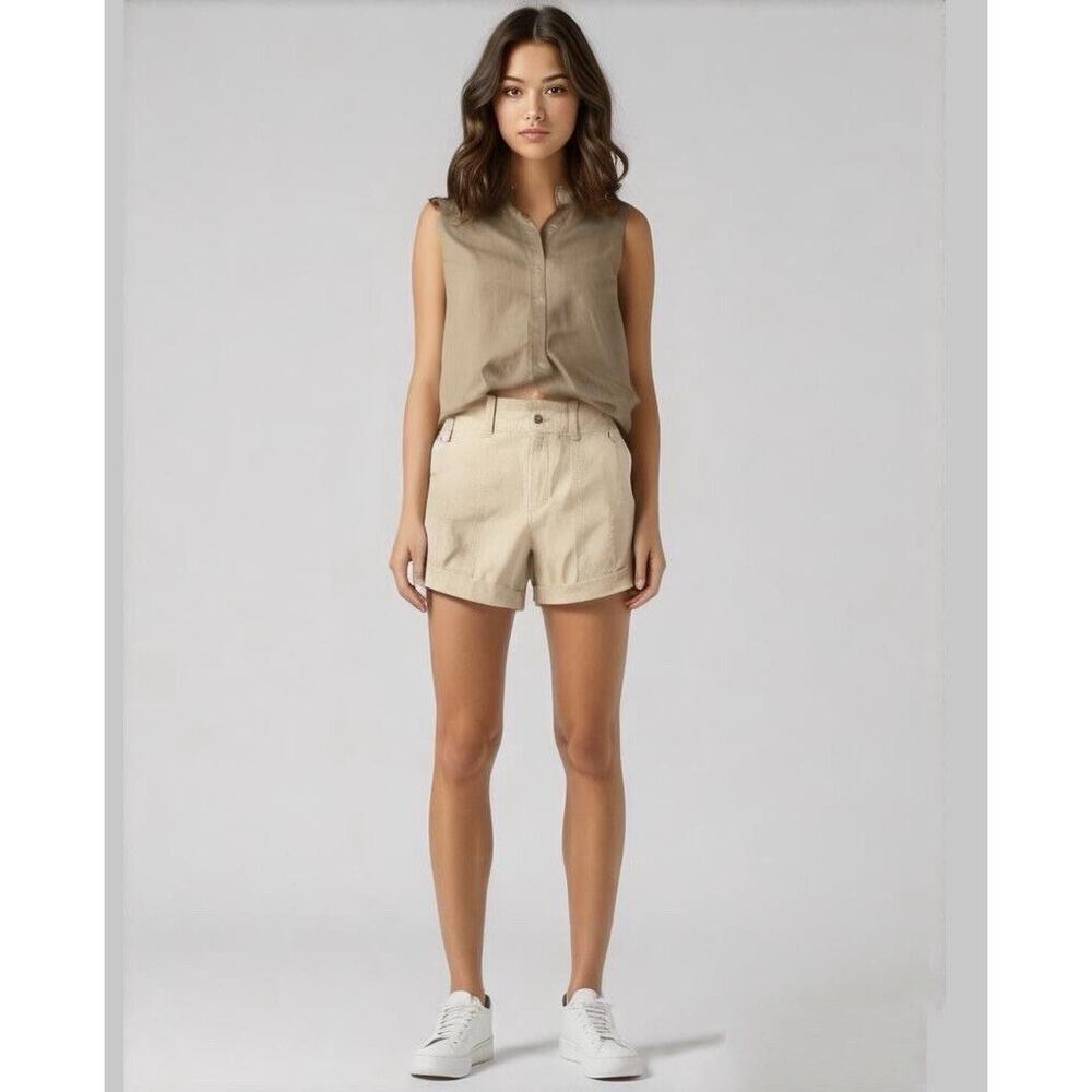 Gap Khaki Elastic Waist Chino Shorts 4-inch Inseam Size 8 NWT
